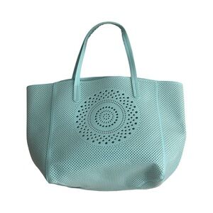 Merona Travel/Beach Perforated Tote Bag. Aqua Color